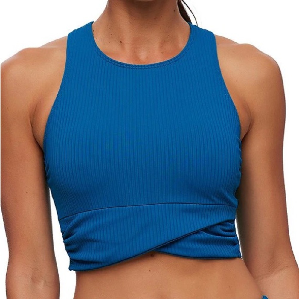 Next by Athena Rib Static High Neck Racerback Swim Bra Top